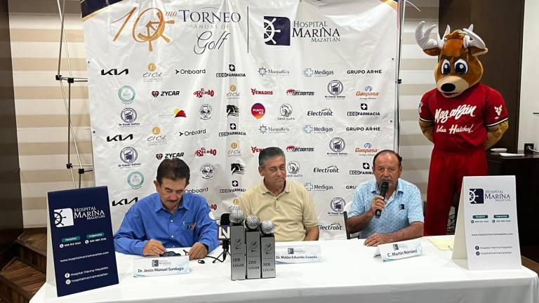 Martín Narváez, promotor del Torneo de Golf Hospital Marina Mazatlán, da los pormenores del evento.