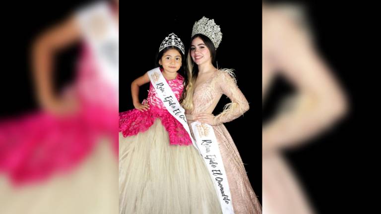 Heidy Aguirre y Crised Urías, Reina Infantil y Reina del Ejido El Quemadito 2022.
