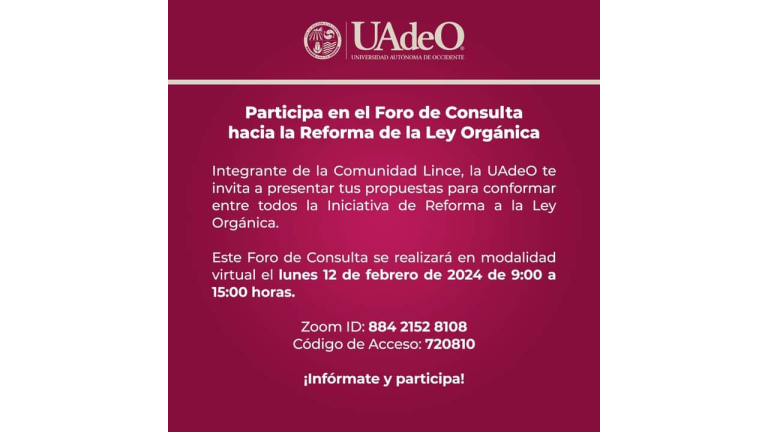 Invita UAdeO a foro de consulta para reformar de Ley Orgánica