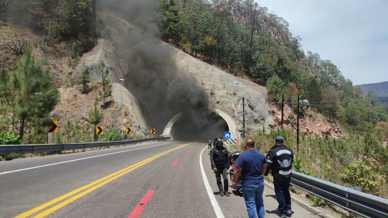 Un vehículo se incendió a la altura del kilómetro 140 de a carretera Mazatlán-Durango.