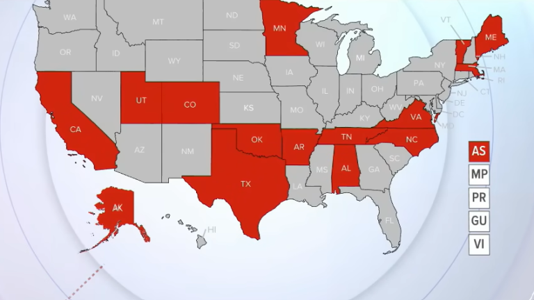 Los estados en rojo tendrán votaciones primarias rumbo a las elecciones de del 5 de noviembre.