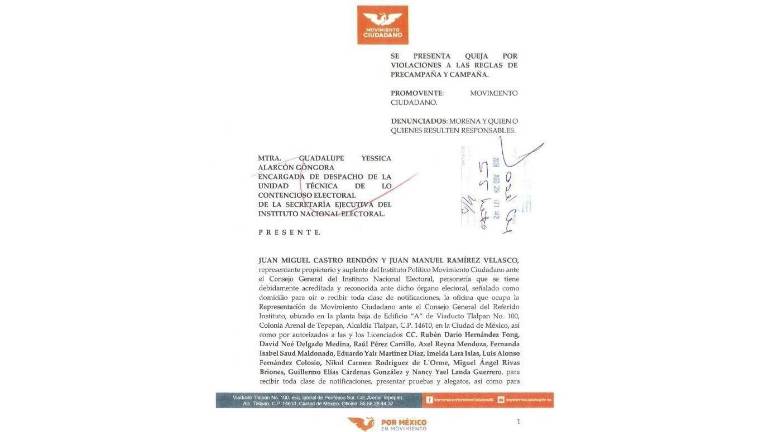 La denuncia sostiene que estas figuras representan un mecanismo de posicionamiento electoral previo y pidió al INE investigar el origen de los recursos, además de aplicar medidas cautelares para frenar la estrategia.