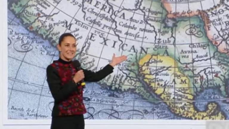 La Presidenta Claudia Sheinbaum responde en la conferencia matutina a la propuesta de Trump de cambiar el nombre al Golfo de México.