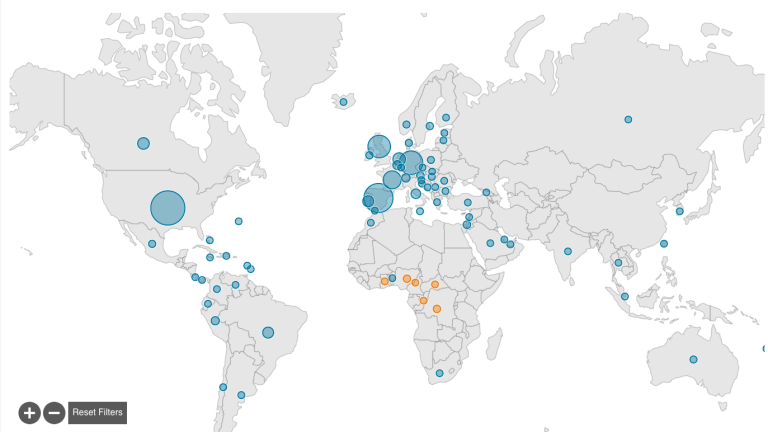 Países alrededor del mundo donde se han detectado casos de viruela símica.