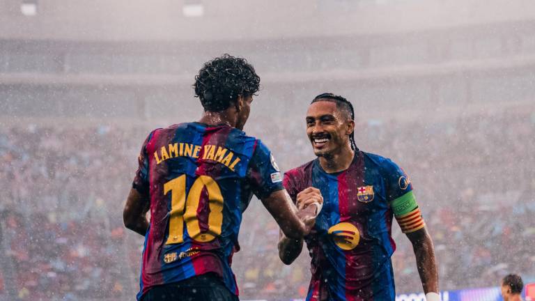 Lamine Yamal y Raphinha fueron la dupla de oro para el Barcelona.