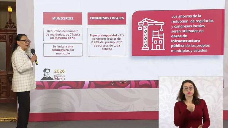 La Secretaria de Gobernación, Rosa Icela Rodríguez, explica el contenido de la iniciativa de reforma enviada al Senado de la República.