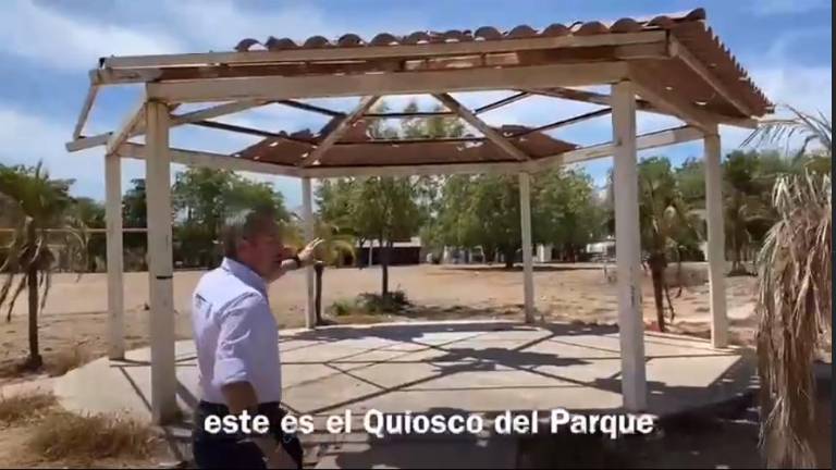 Así lucía la techumbre del quiosco en el parque del Fraccionamiento Campo Bello en Culiacán.