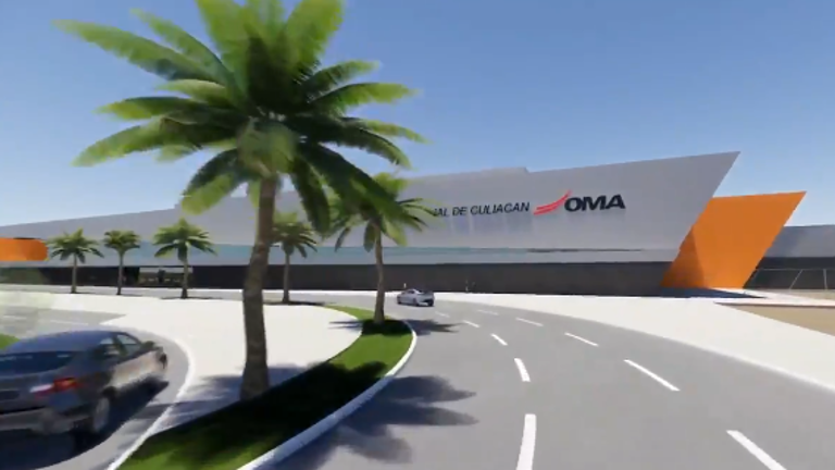 Fachada de lo que será el aeropuerto de Culiacán.