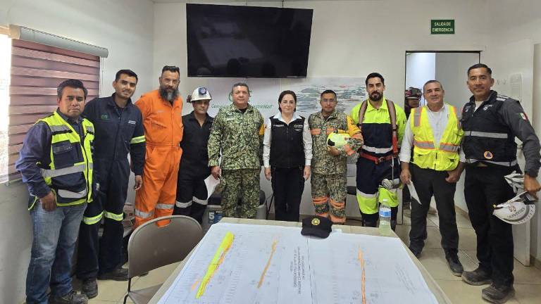 La titular de Protección Civil Nacional agradeció a corporaciones, autoridades y trabajadores de la mina.
