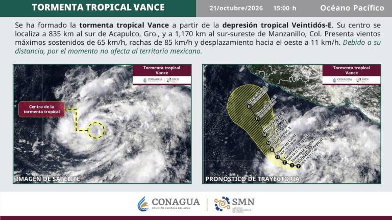La tormenta se formó frente a las costas de Oaxaca y Guerrero.