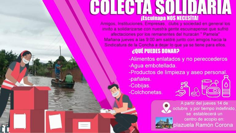 Presidenta electa de Escuinapa llama a solidarizarse con damnificados por el huracán ‘Pamela’