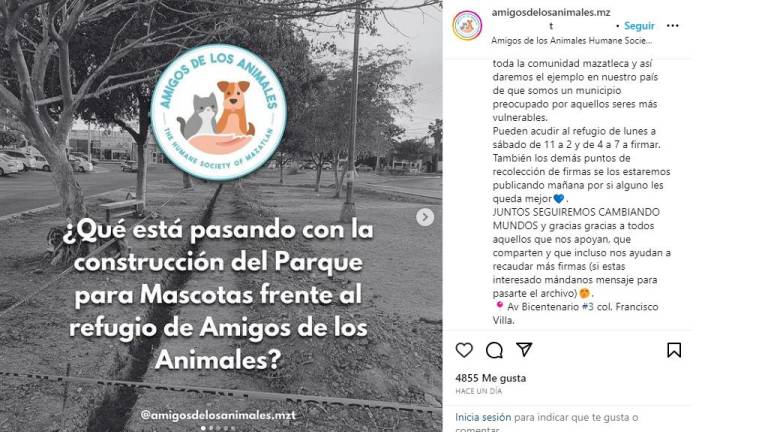 Llaman a sumarse con firmas para lograr el parque para mascotas en Mazatlán