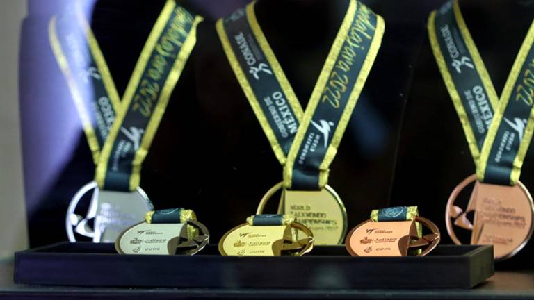 Medallas que se entregaron en el Campeonato Mundial de Taekwondo Guadalajara 2022.
