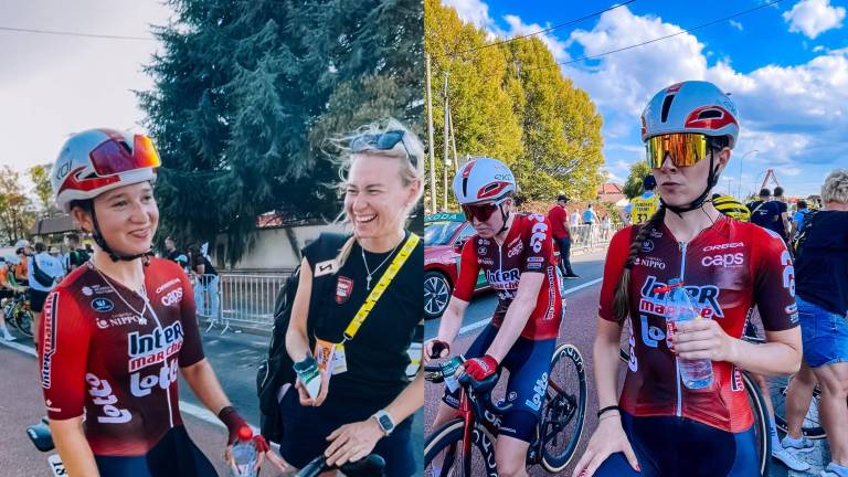 Romina Hinojosa (izq.) sigue acumulando experiencia en el Tour de Francia.