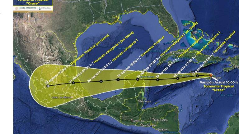 La tormenta Grace se encamina hacia México y tocaría tierra dos veces como huracán