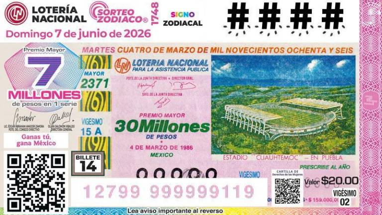 La final de 1982 entre Italia y Alemania Federal, y el Estadio Cuauhtémoc de Puebla, son los billetes 13 y 14 del álbum de Lotería Nacional y Panini