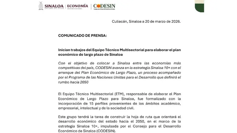 El plan será elaborado entre marzo y agosto, y se prevé su presentación pública en septiembre.