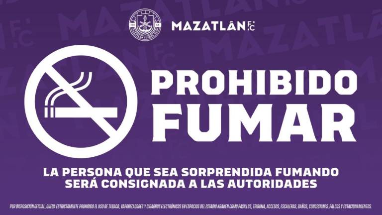 Mazatlán FC exhorta a no fumar en el Kraken