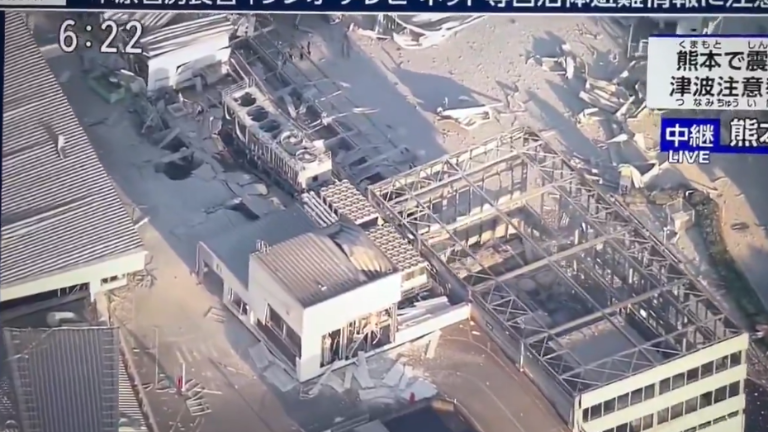 Algunas instalaciones en Kumamoto registraron daños después del sismo.
