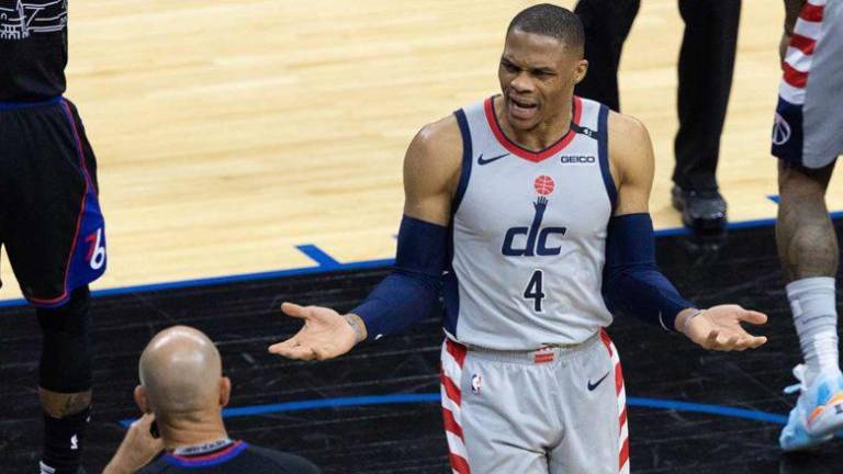 Russell Westbrook podría no tener acción en el juego de este sábado.
