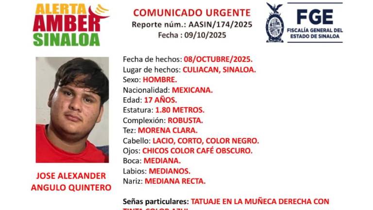 Autoridades consideran que la integridad de José Alexander podría estar en riesgo, por lo que piden apoyo ciudadano para localizarlo.