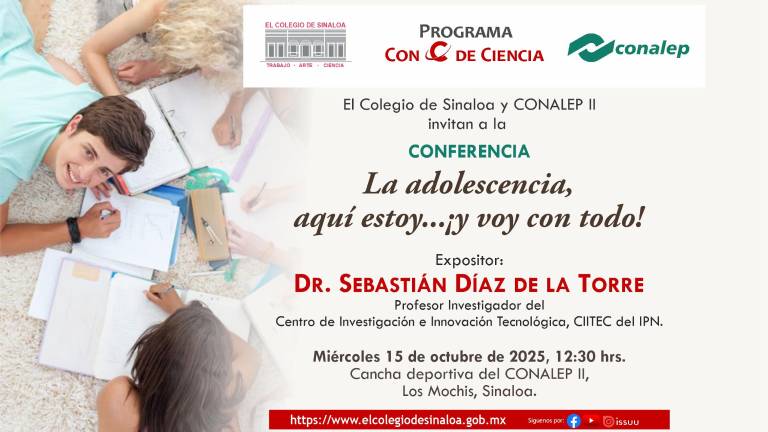 El Doctor Sebastián Díaz de la Torre dictará la conferencia dirigida a los adolescentes.