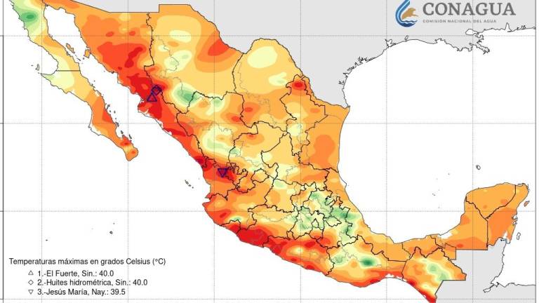 Sinaloa mantiene las temperaturas más altas de todo México