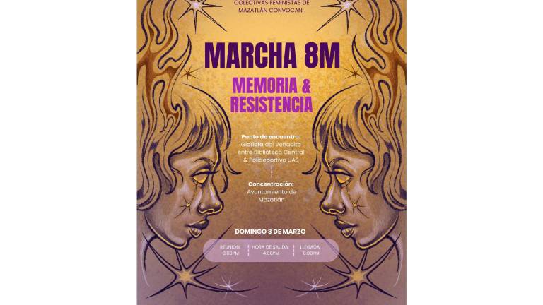 En Mazatlán, colectivos feministas convocan a la marcha del Día Internacional de la Mujer para visibilizar la violencia contra las mujeres y exigir justicia.