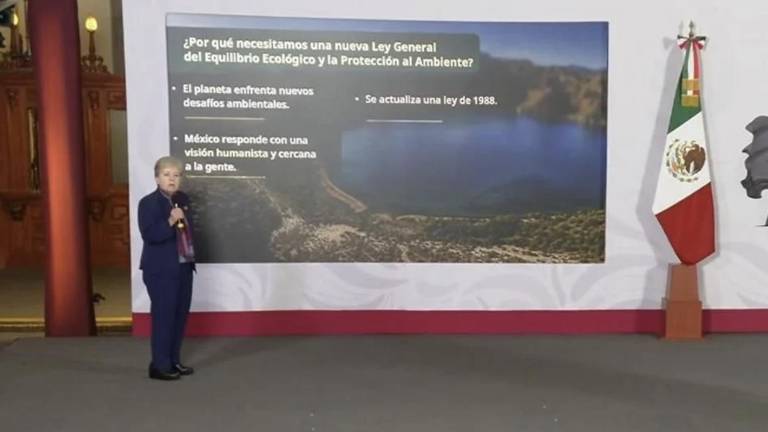 La titular de Semarnat, Alicía Bárcena, presenta la iniciativa de reforma ambiental.