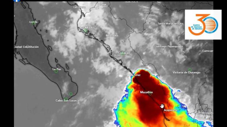 Se registra zona de baja presión en el sur de Sinaloa; mantiene desplazamiento hacia el norte