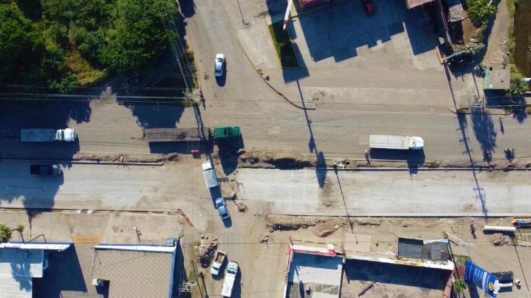 El tramo a pavimentar.