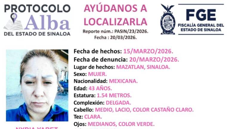 La Fiscalía estatal emitió ficha de búsqueda para localizar a Nydia Yaret García Márquez.