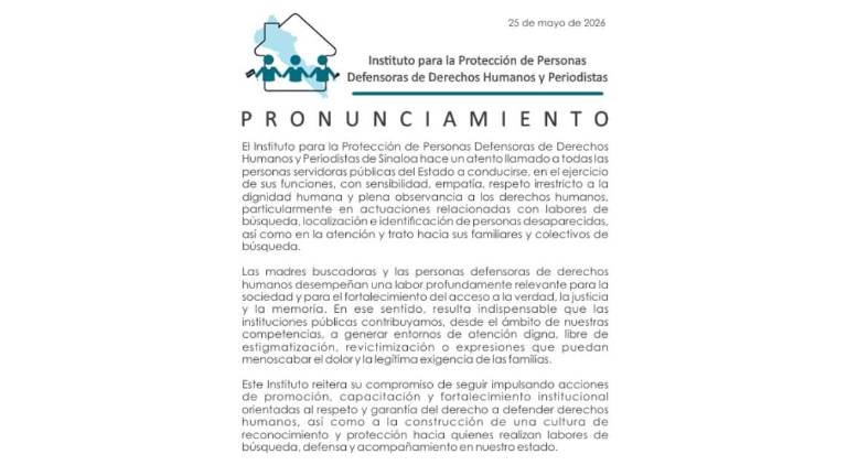 Posicionamiento del Instituto de Protección a Periodistas y Defensores sobre el tratamiento a personas buscadoras.