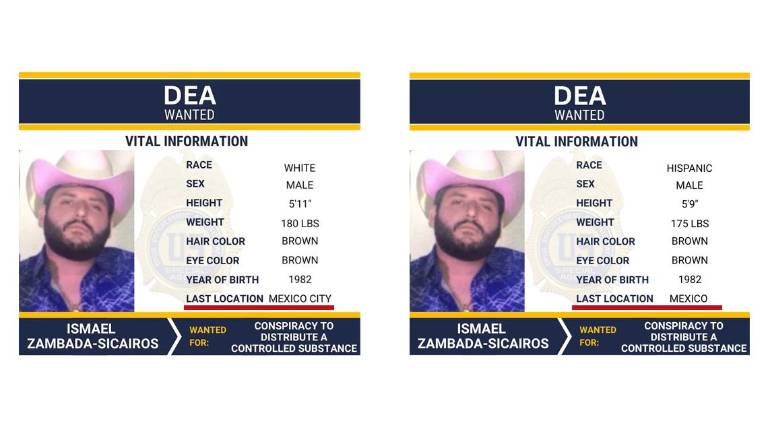 Ficha de búsqueda emitida por la DEA contra “El Mayito Flaco”.