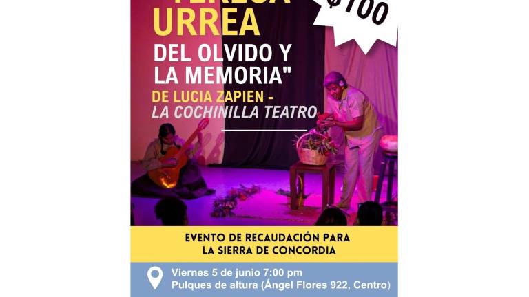 Obra de teatro en Mazatlán para recaudar fondos para las familias de la sierra de Concordia.