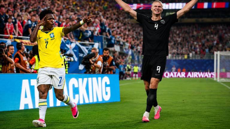 Vinícius Jr. y Erling Haaland, las principales figuras de Brasil y Noruega, respectivamente.