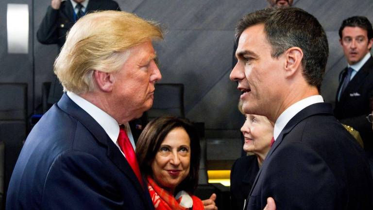 El Presidente de Estados Unidos, Donald Trump y el del gobierno español, Pedro Sánchez.