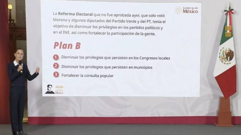 La Presidenta de México Claudia Sheinbaum Pardo presenta el Plan B ante el rechazo de la Reforma Electoral en la Cámara de Diputados.