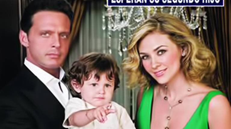 Luis Miguel y Aracely Arámbula con uno de sus hijos.