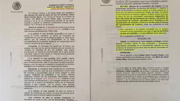 Amparo contra la negativa del Ayuntamiento de Culiacán y el Cabildo de realizar una reunión.