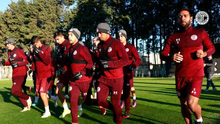 Jugadores del Toluca durante una de sus prácticas en la semana.