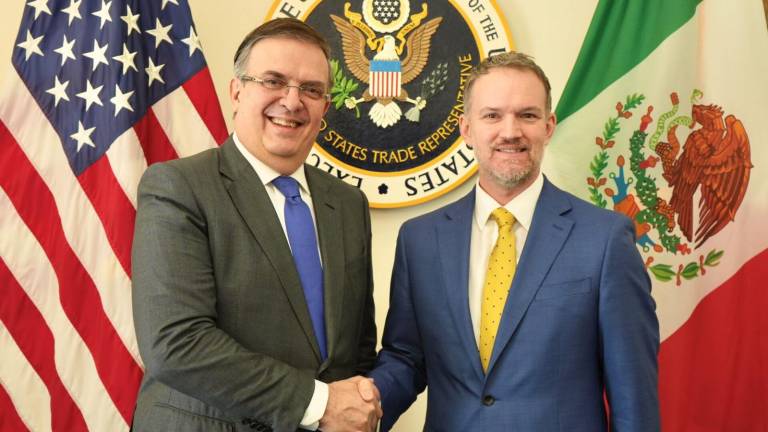 Marcelo Ebrard, Secretario de Economía, con Jamieson Greer, titular de la Oficina del Representante Comercial de Estados Unidos.