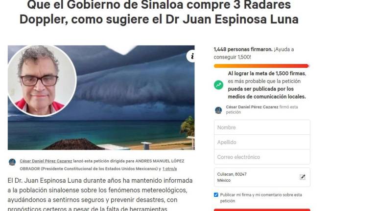 Piden a AMLO y Rocha apoyo en compra de radares doppler para pronósticos del clima