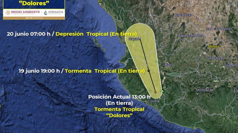 ‘Dolores’ se desplaza sobre Jalisco con vientos de hasta 120 km/h; se esperan lluvias en Sinaloa