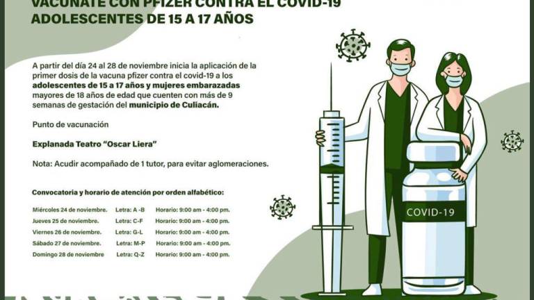 Este miércoles inicia vacunación contra el Covid a adolescentes de 15 a 17 años