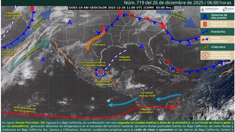 Pese a un nuevo frente frío, las temperaturas en Sinaloa se prevén aún calurosas.