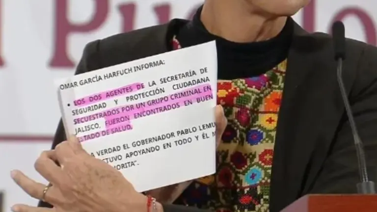La Presidenta Claudia Sheinbaum Pardo da a conocer que los agentes federales desaparecidos en Jalisco fueron localizados con vida.