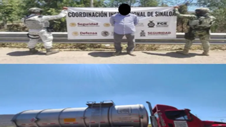 Personal militar resguarda las unidades con hidrocarburo aseguradas al sur de la capital del estado.