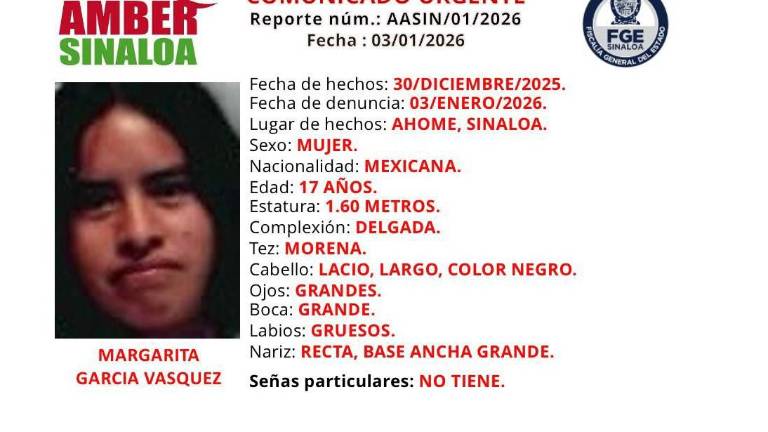 La joven fue vista por última ocasión en la colonia San Isidro de la ciudad de Los Mochis.