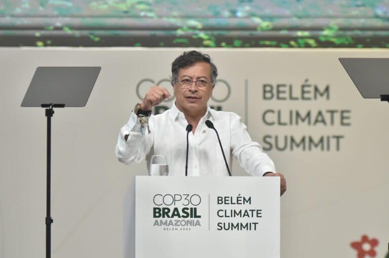 $!El Presidente de Colombia, Gustavo Petro, realiza una intervención en la Cumbre de Líderes de la COP30.